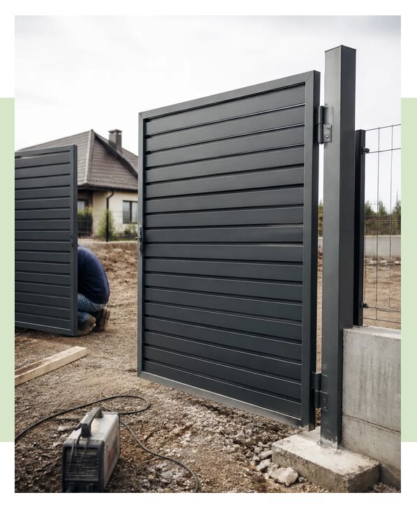 Изготовление распашных ворот под ключ для дома в Тихвине